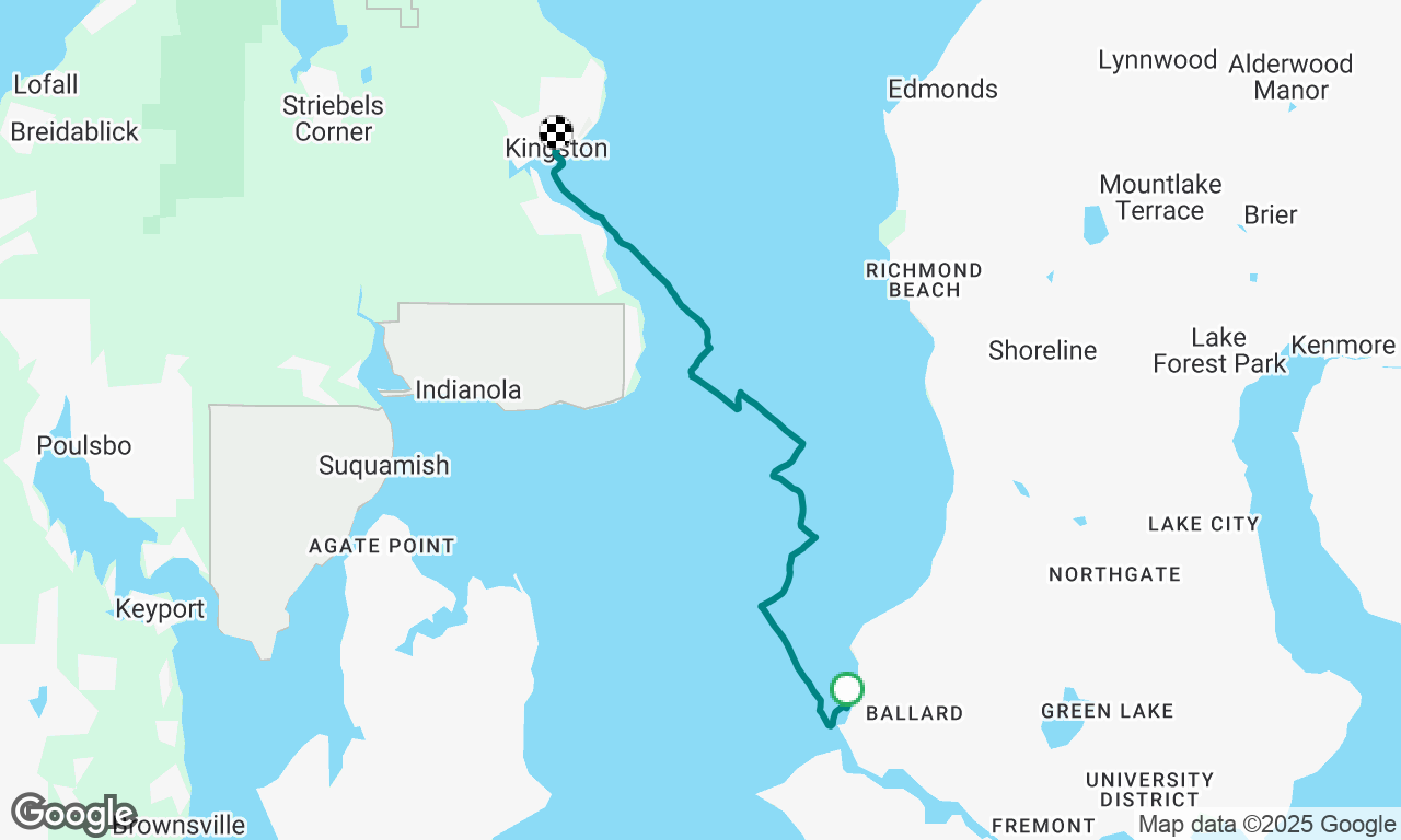 north sail to Kingston, 18knts wind