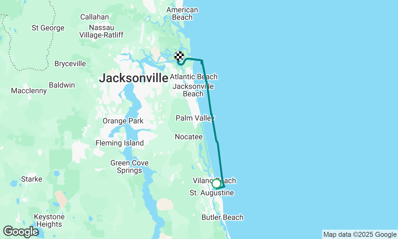 St Augustine to Jacksonville FL