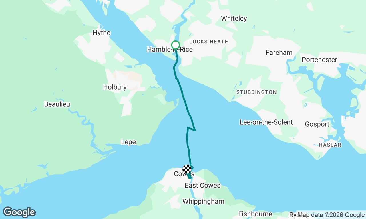 Upwind from Hamble to Cowes
