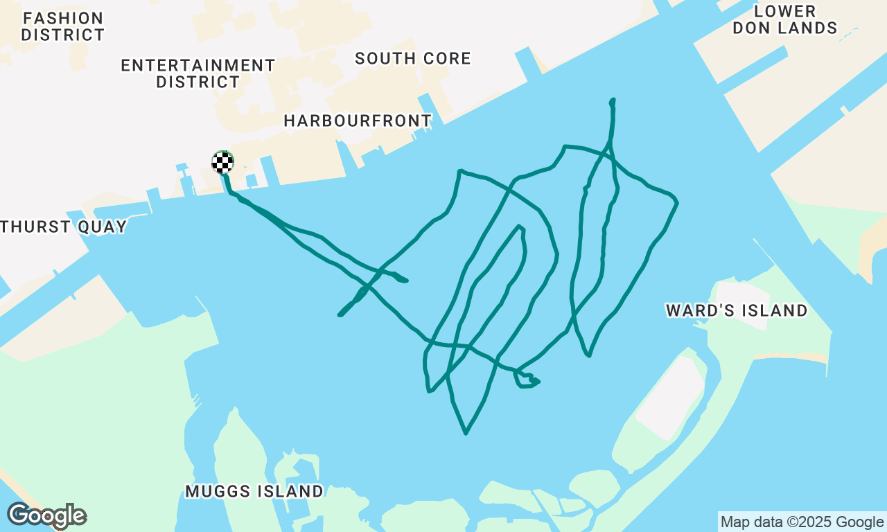 High Winds. Reefed Main.  Inner Harbour.