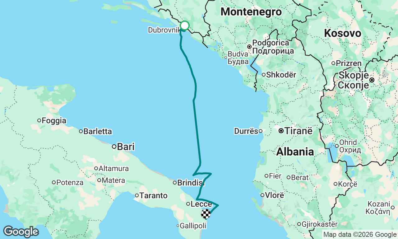 Dubrovnik to Italys heel