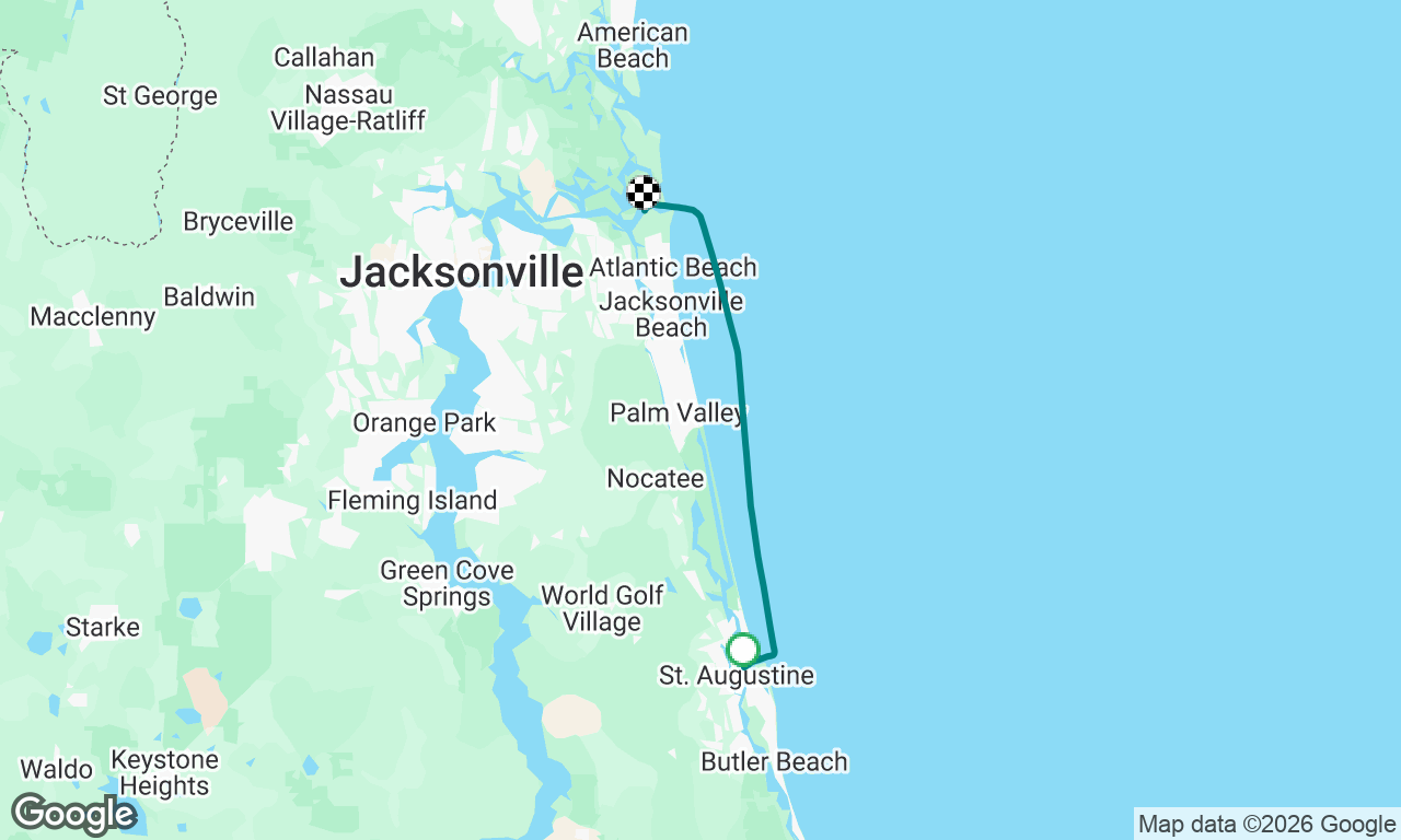 Saint Augustine to Jacksonville 