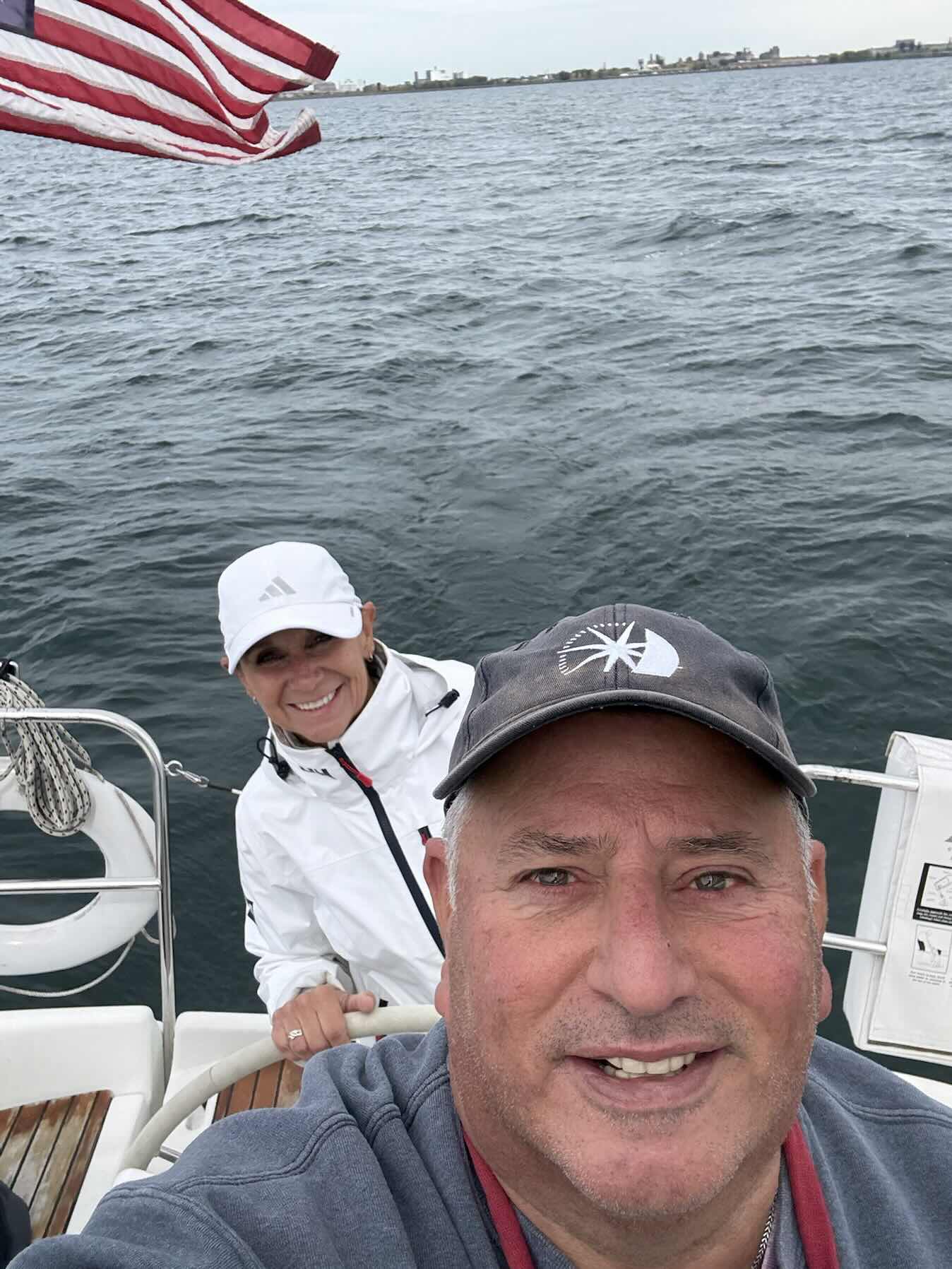 The Admiral on the Helm for a great fall sail_95A50A30-9E99-4E5E-AA9A-0C8970896B54