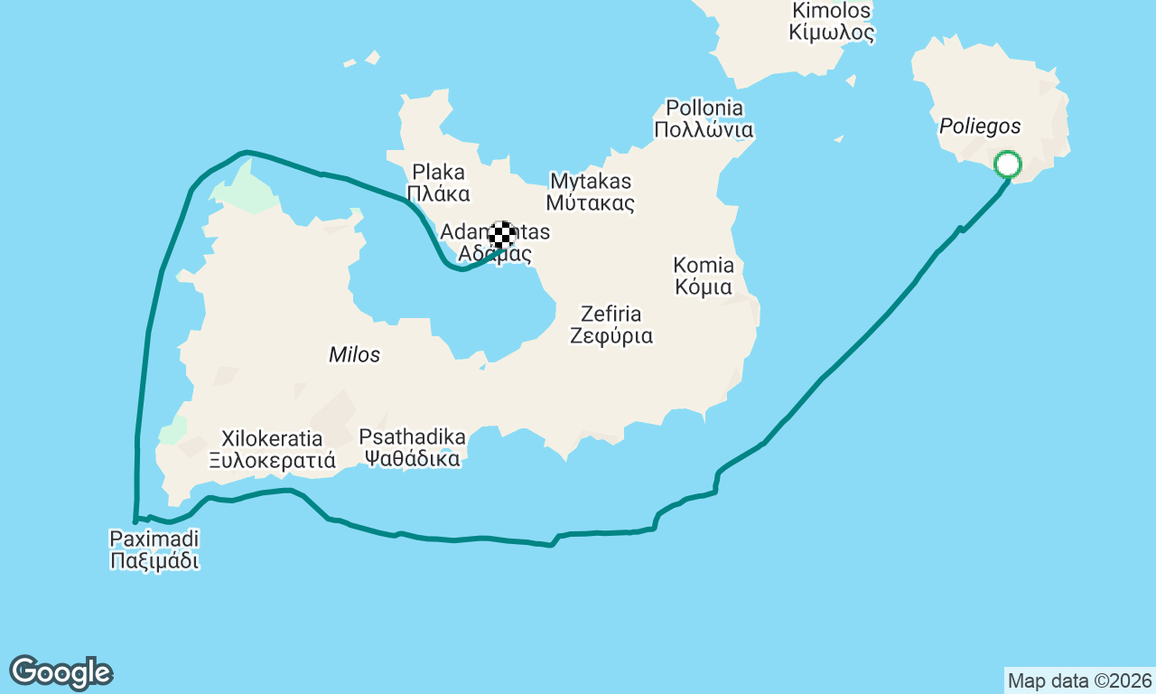 Poliegos to Milos