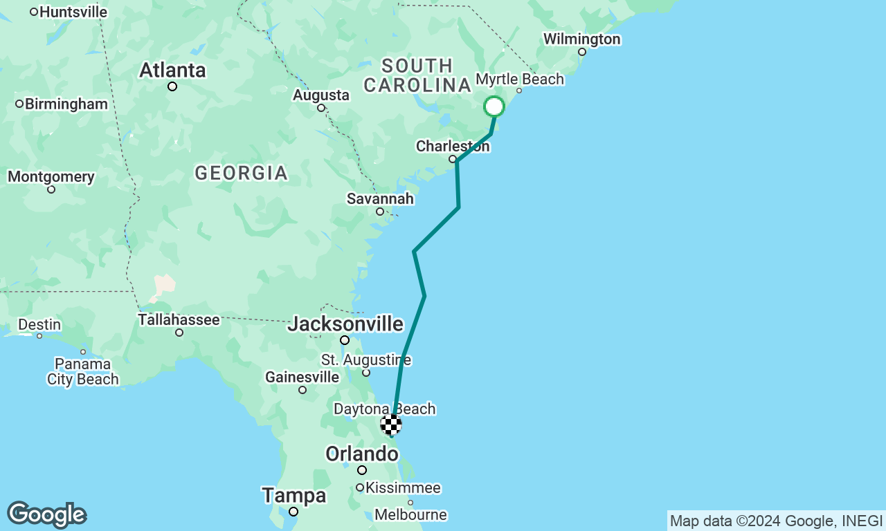 Georgetown SC to Ponce Inlet FL