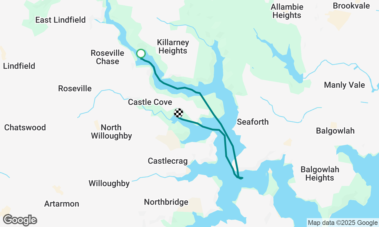 Castle Cove to Middle harbour cove, Roseville bridge