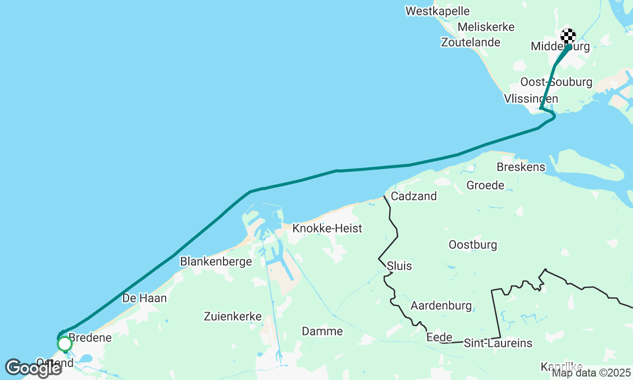 Ostende to Middelburg via Vlissingen