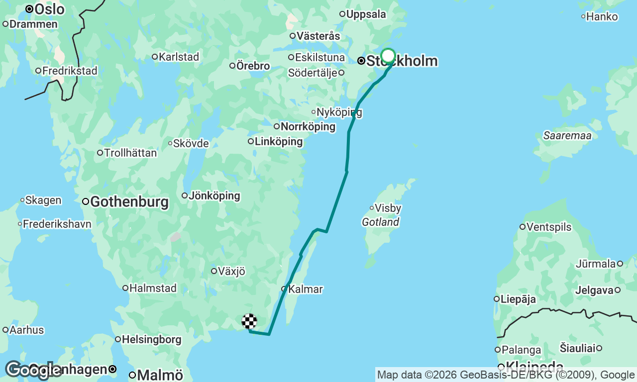 Bullandö Stockholm to Karlskrona