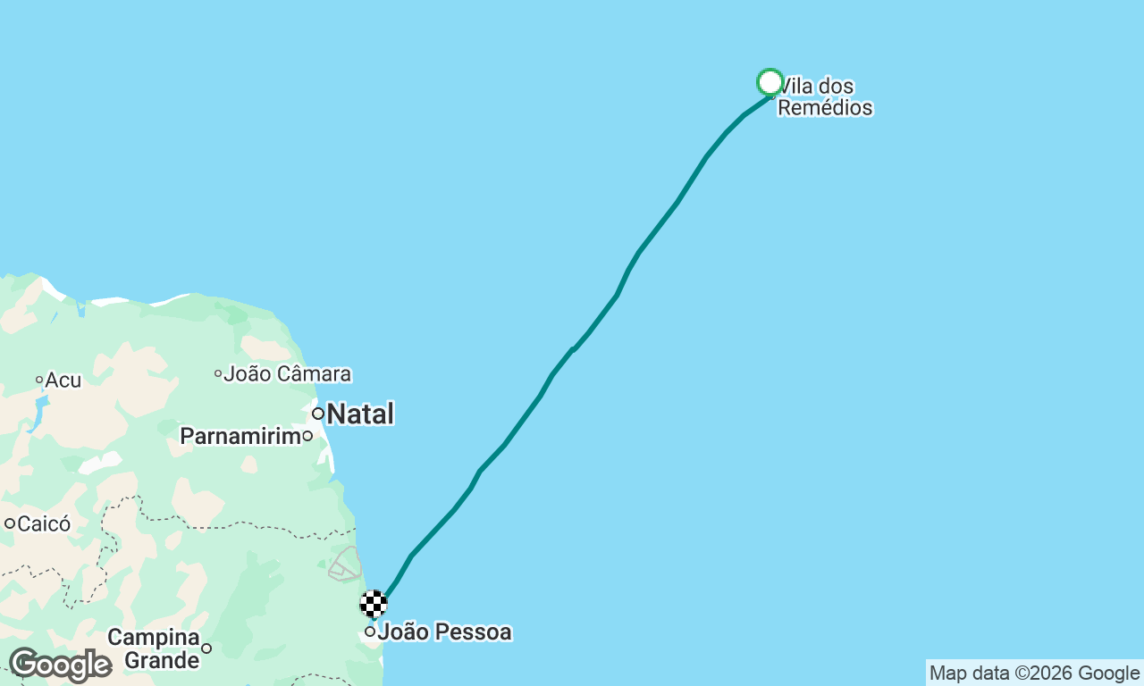 De Fernando de Noronha a Joao Pessoa
