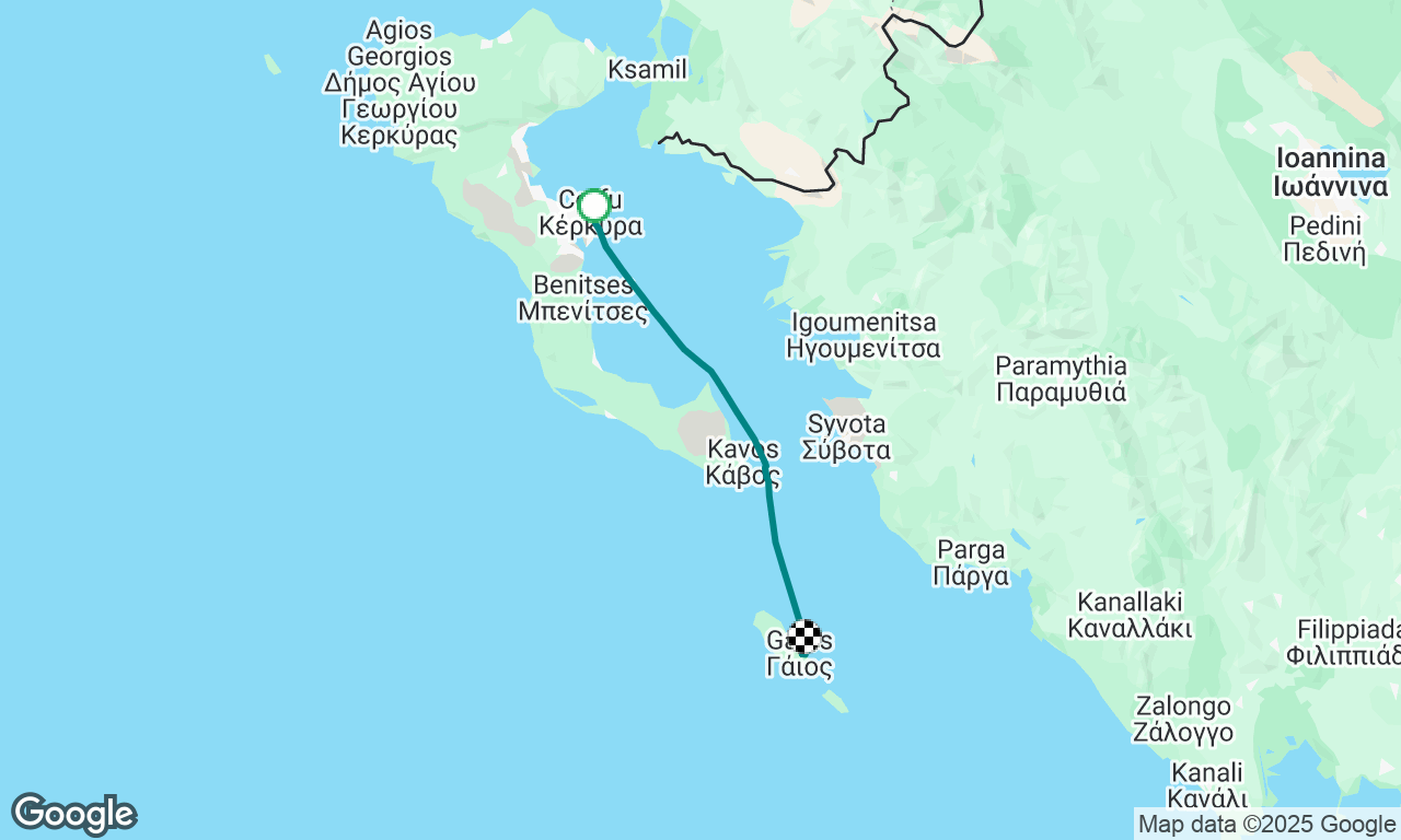 Corfu to Gáïos, Greece 