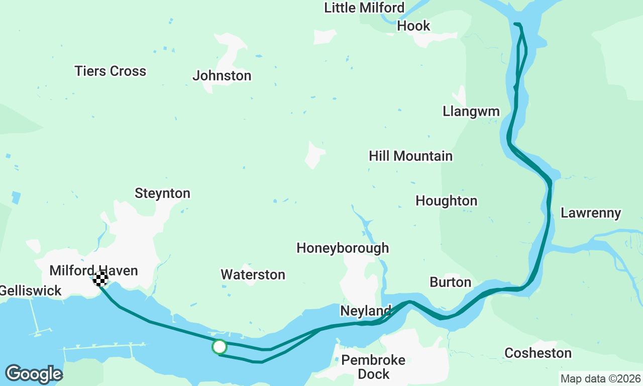 Dale up the River to Picton point and into Milford Haven