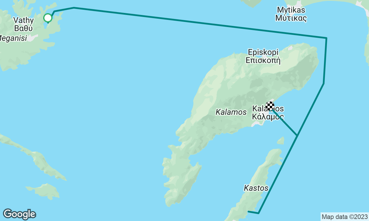 Port Atheni to Kalamos via Parasonisi Beach