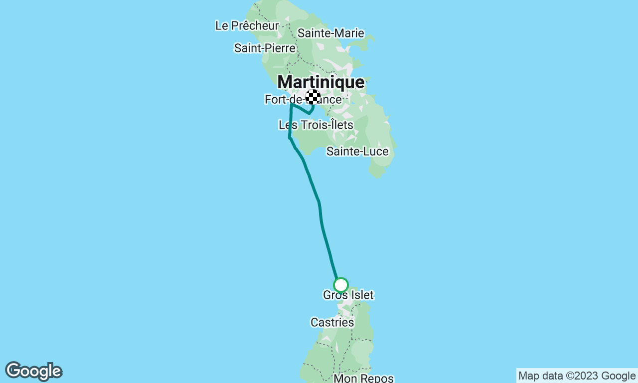 sailing between Saint Lucia and Martinique 