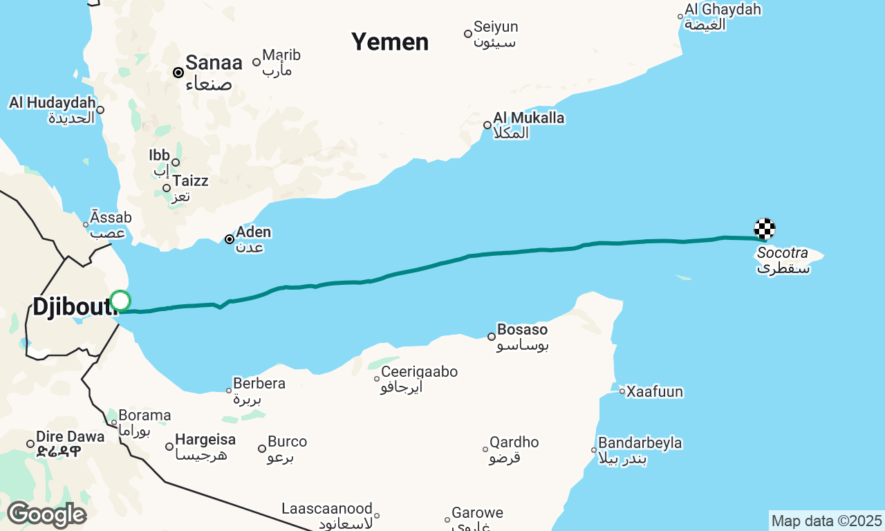 Djibouti to Socotra 
