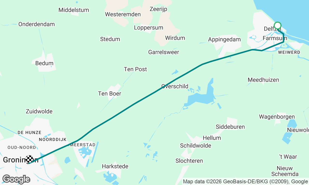 Delfzijl til Gröningen