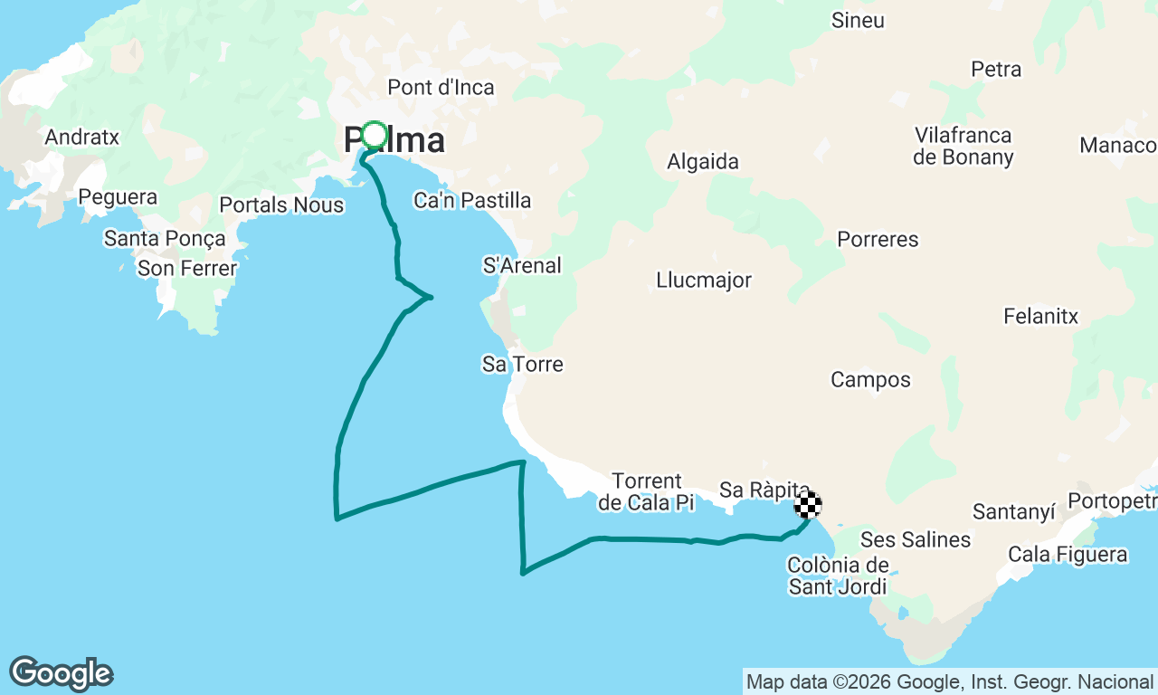 Palma de Mallorca to Es Trenc