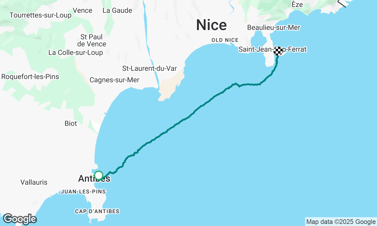 Antibes to Villefranche sur Mer (ish) 