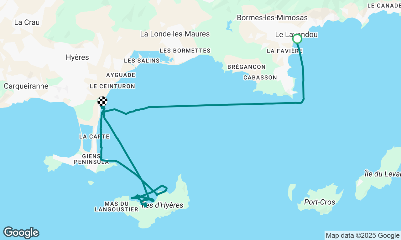 Le Lavandou to Hyeres and Porquerolles 
