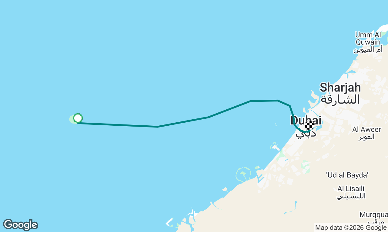 Sir Bu Nuair Island to Marasi Bay Marina (Home)