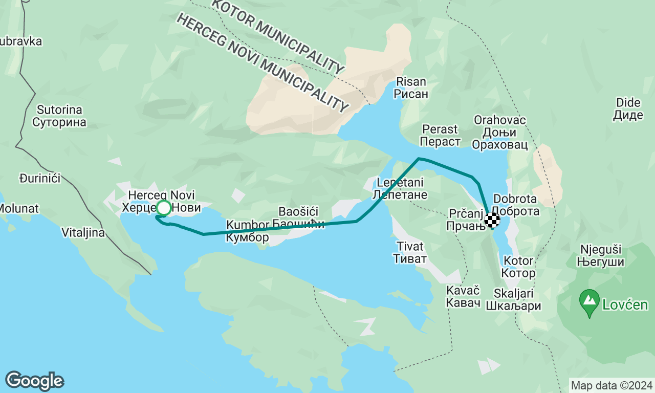 Herceg Novi to Marina Prancj