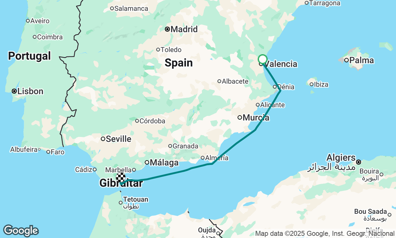 Delivery Valencia, Espanha - Saint Martin, Antilles  (P1 Valencia-Gibraltar)