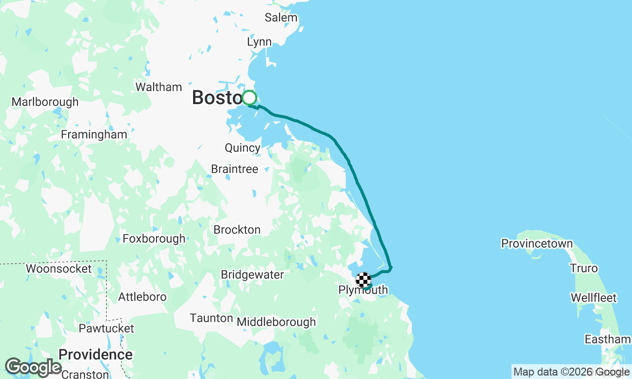 Boston to Plymouth 