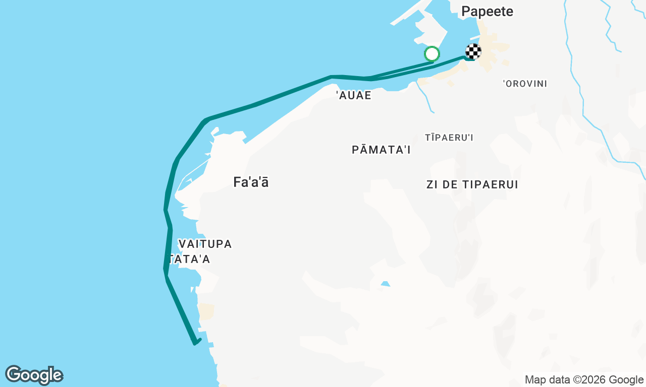 Papeete Marina to Marina Taina fuel station and back to Papeete Marina