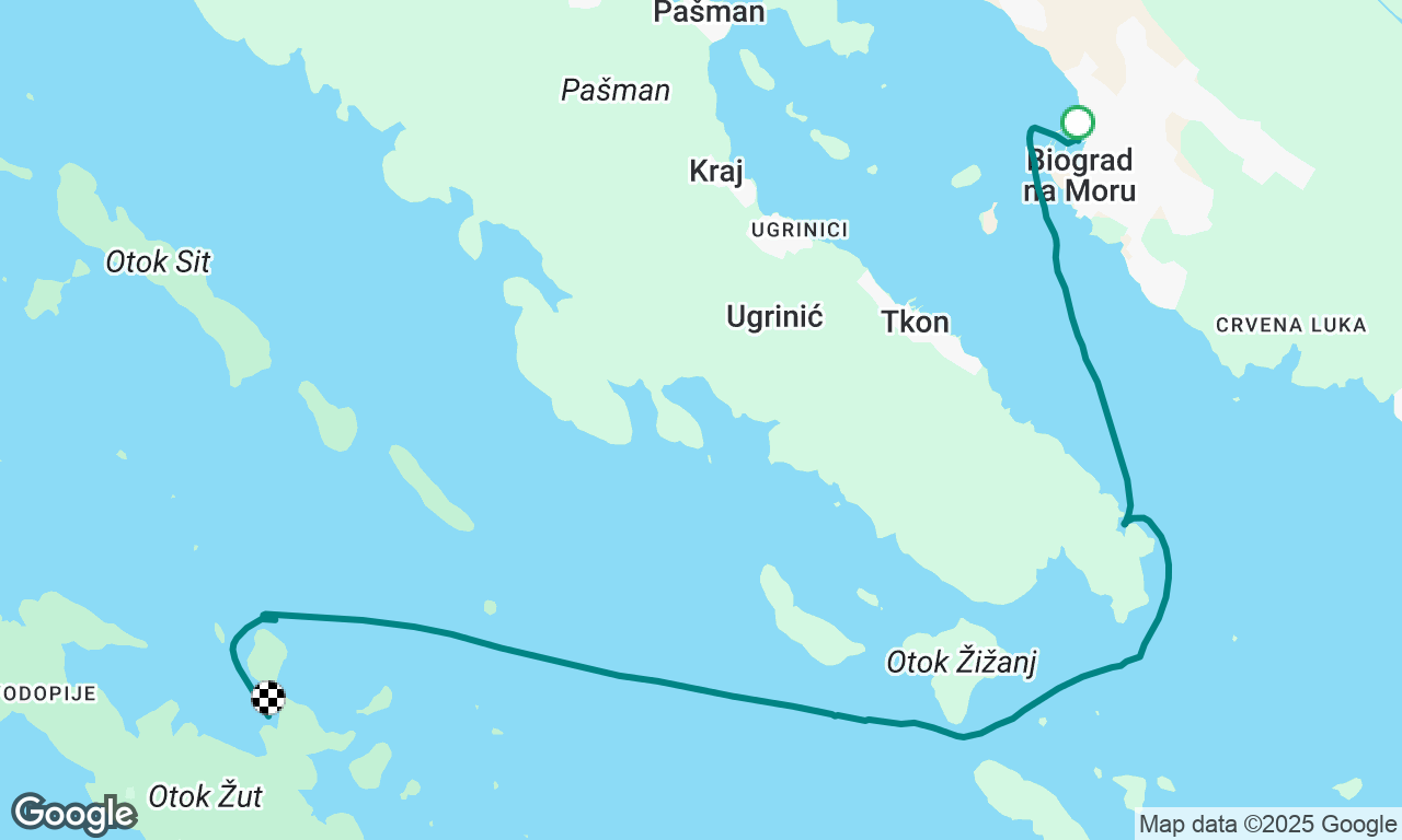 Kroatien 2025 Tag 10
Bei 22 Knoten Wind bis zu 7,8 Knoten Fahrt