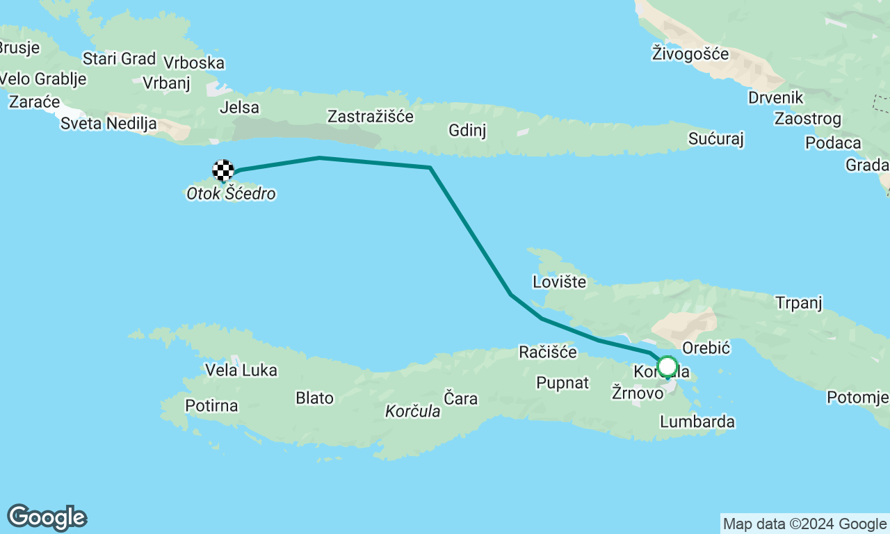 Korčula to Šćredo