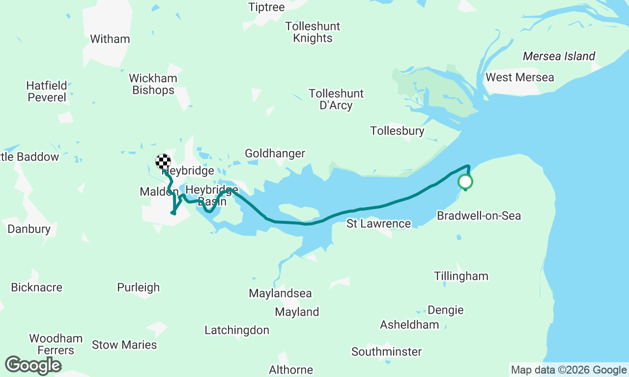 Bradwell Marina to maldon 