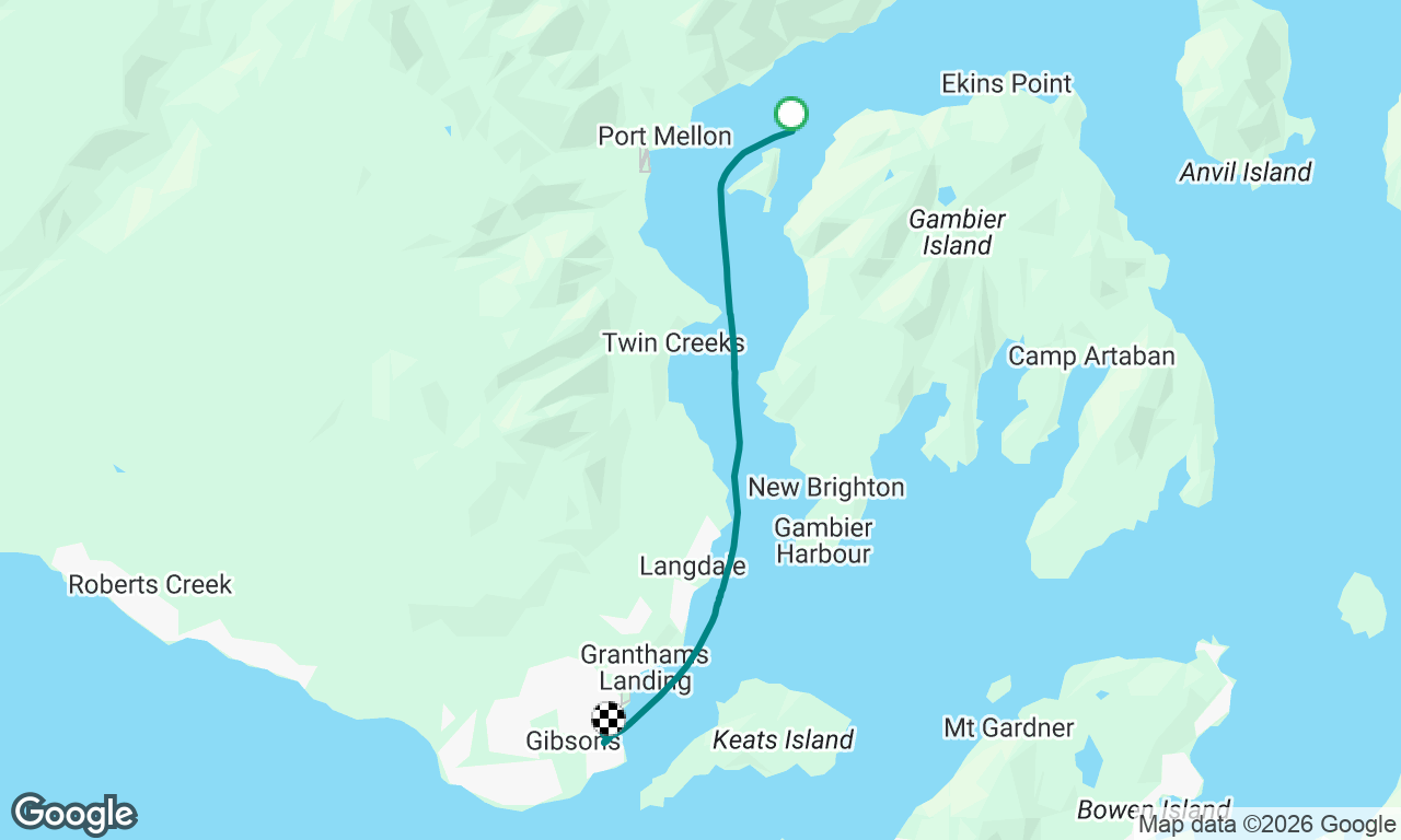 ekins via pulp mill to gibsons
