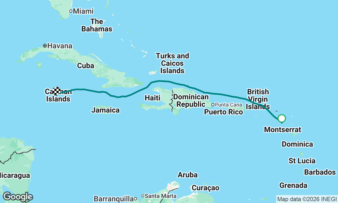 Charlestown, Nevis - George Town, Cayman