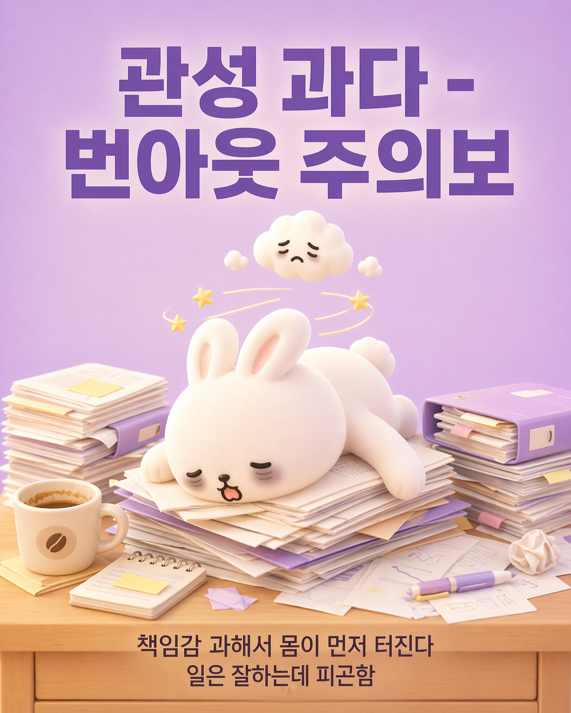 별을 안고 달 위에 앉아 있는 토끼와 음양 균형을 설명하는 문구