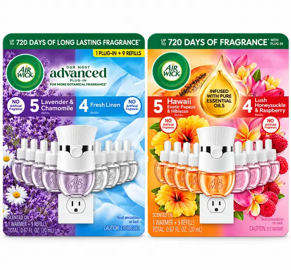 Scented Oils Variety Pack, 1 Warmer + 9 Refills
