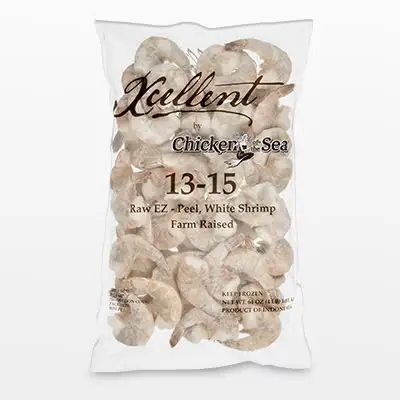 Farmed U-15 White Shrimp Bag, 4 lb
