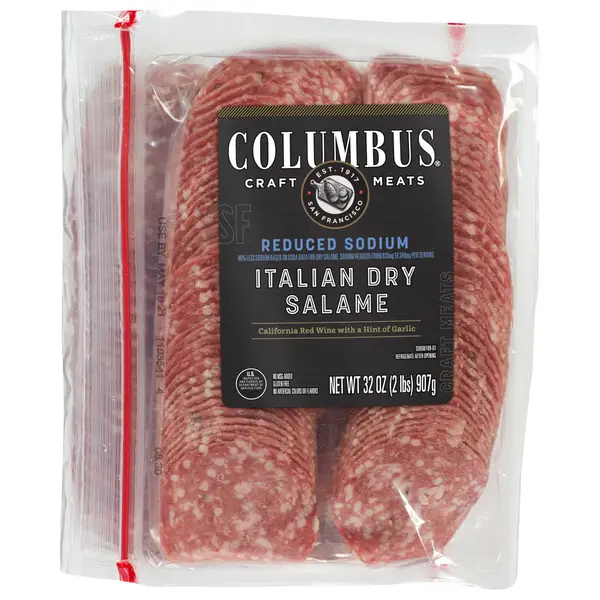 Reduced Sodium Italian Dry Sliced Salame, 2 x 16 oz