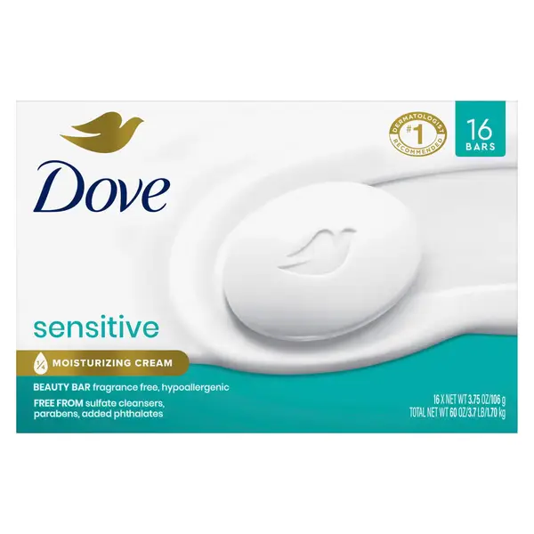 Sensitive Moisturizing Beauty Bar, 16 x 3.75 oz