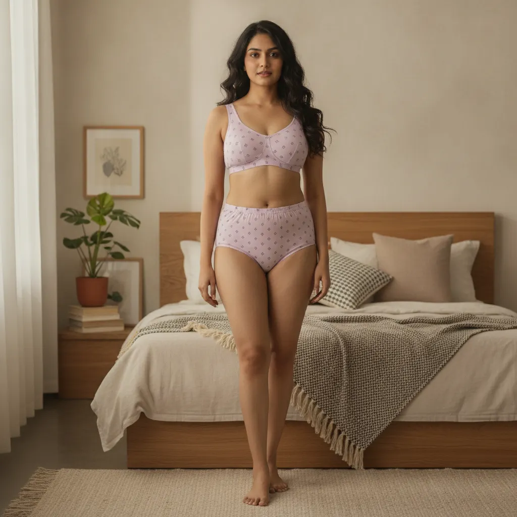 ISWIN TEX Women's Printed Cotton Briefs - Lavender