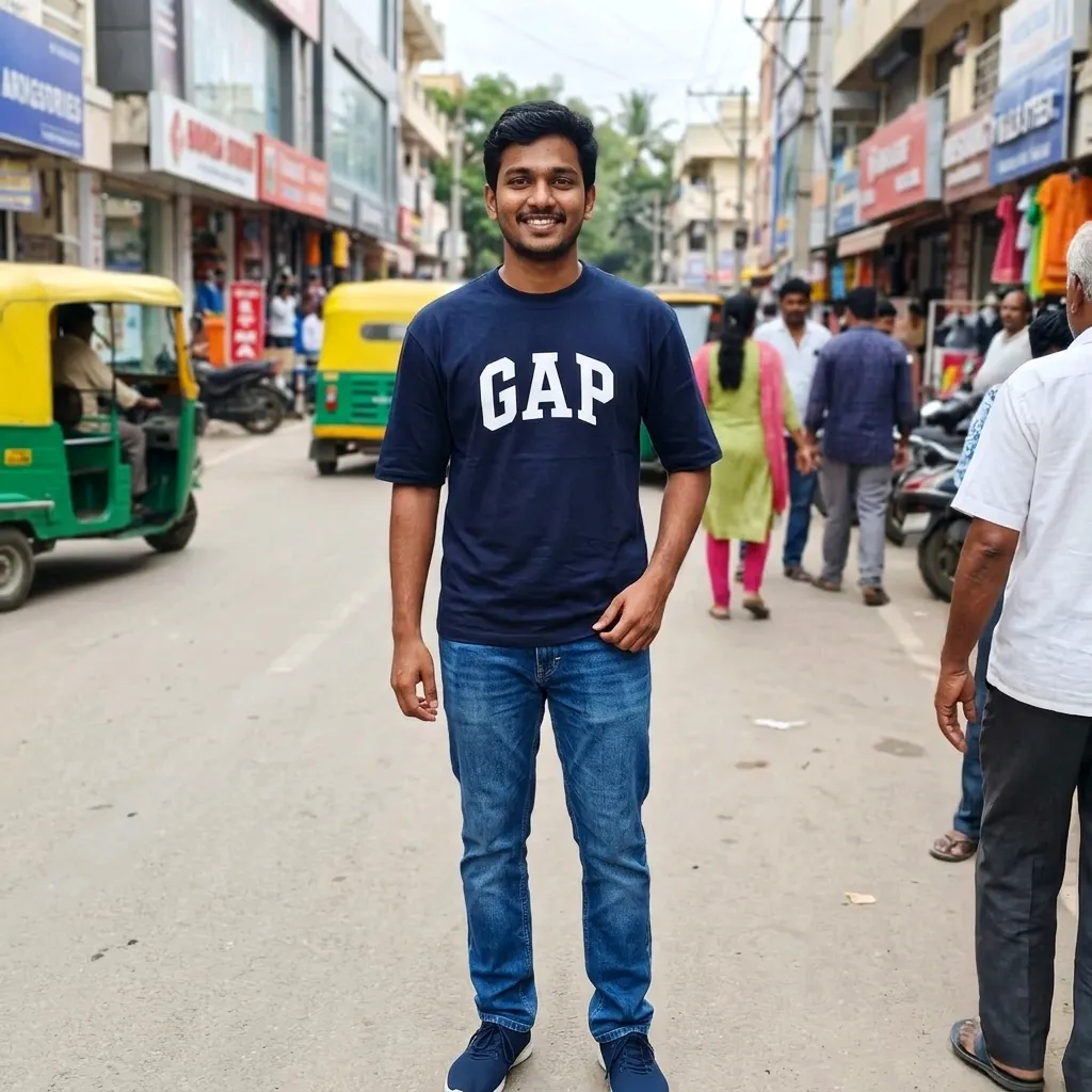 GAP Half Sleeve Round Neck T-shirt for Men - REHNA TEX