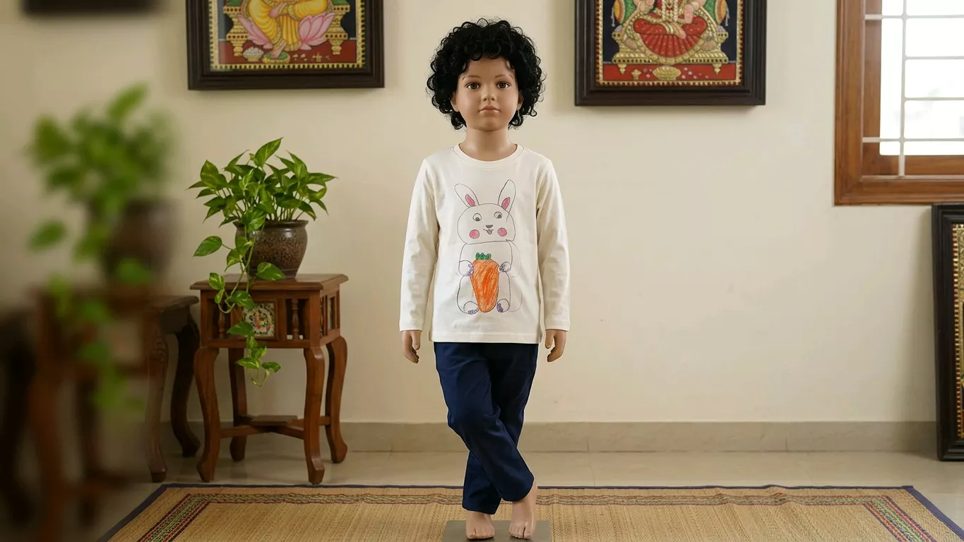 Precius Kid's Bunny Print Full Sleeve Round Neck T-shirt