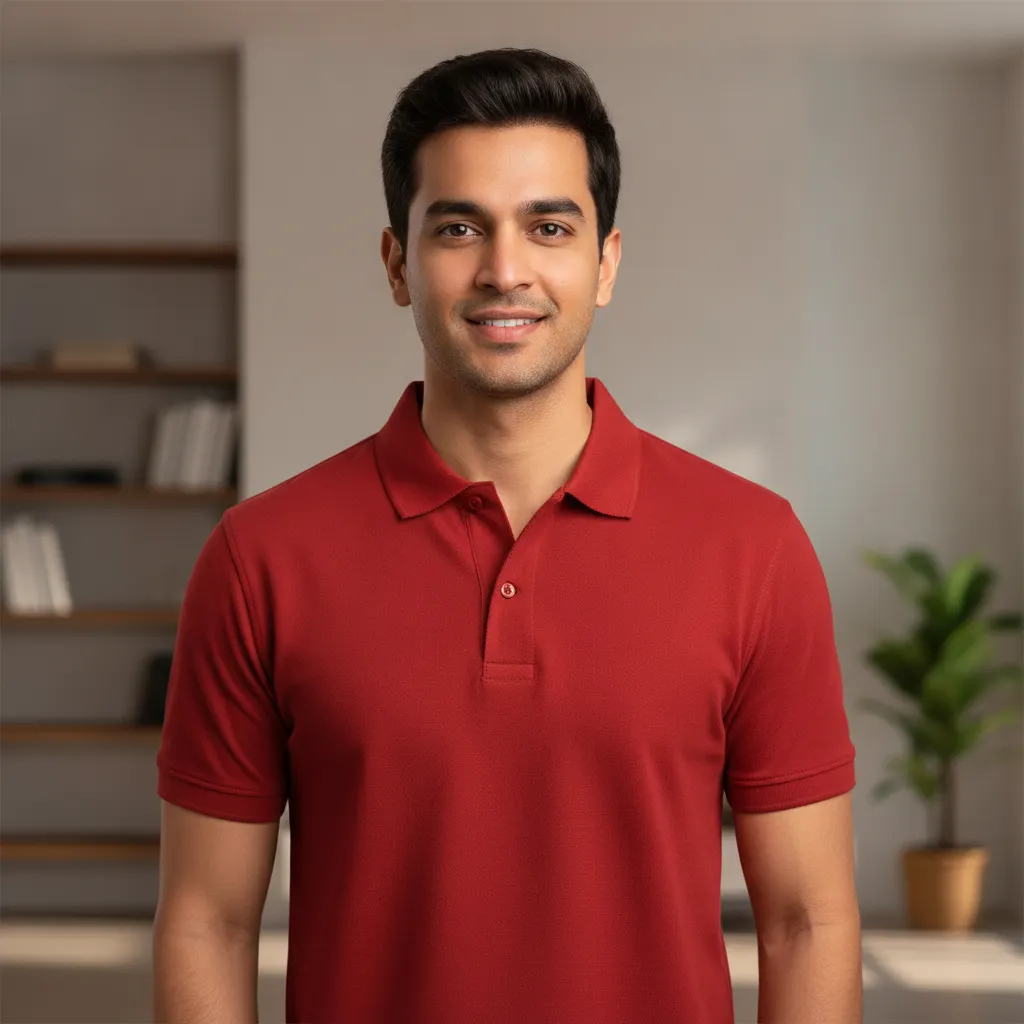 Men's Red Half Sleeve Polo T-shirt - ORIGIN TEXTILES