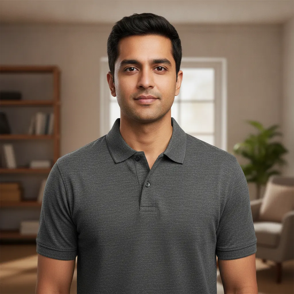 Men's Classic Grey Half Sleeve Polo T-shirt by ORIGIN TEXTILES