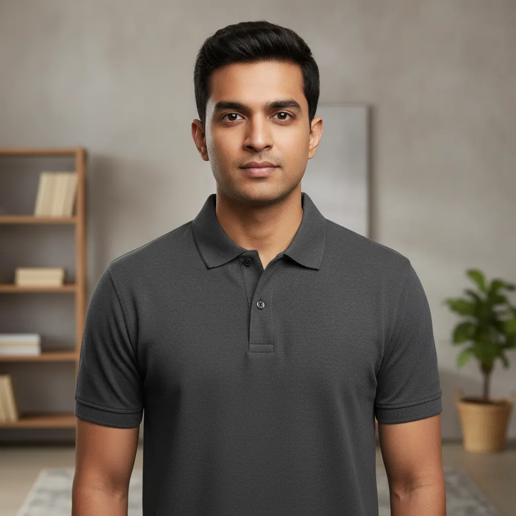 Men's Classic Dark Grey Half-Sleeve Polo T-shirt - ORIGIN TEXTILES