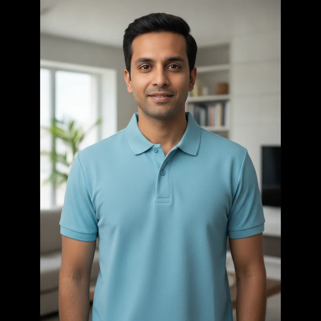 Sky Blue Half Sleeve Polo T-shirt for Men - ORIGIN TEXTILES
