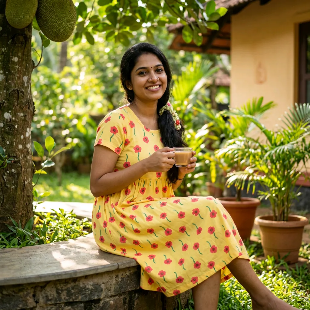 Floral Cotton Nighty for Women | Comfortable Sleepwear from KNITTECH FASHIONS