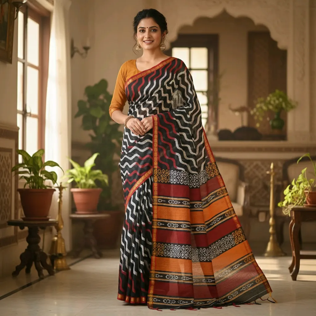 Karishma Cotton Saree - Rangoli Pari Design - Iqrafashion