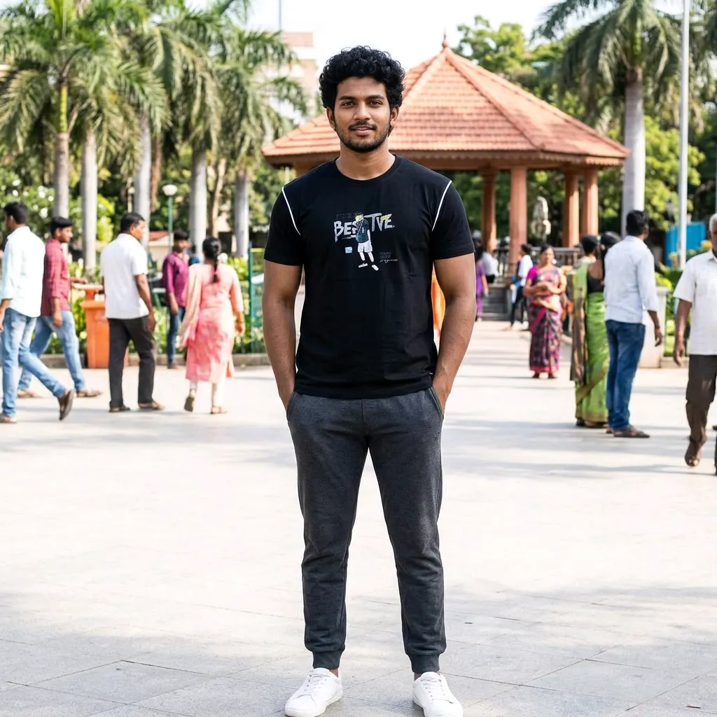 Black Half Sleeve Round Neck T-shirt for Men - Printed Graphic Tee - T.A.T CLOTHING