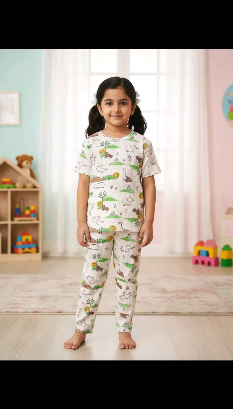 Kids' Round Neck Dinosaur Print T-shirt - RAJAS VASTRA VAULT
