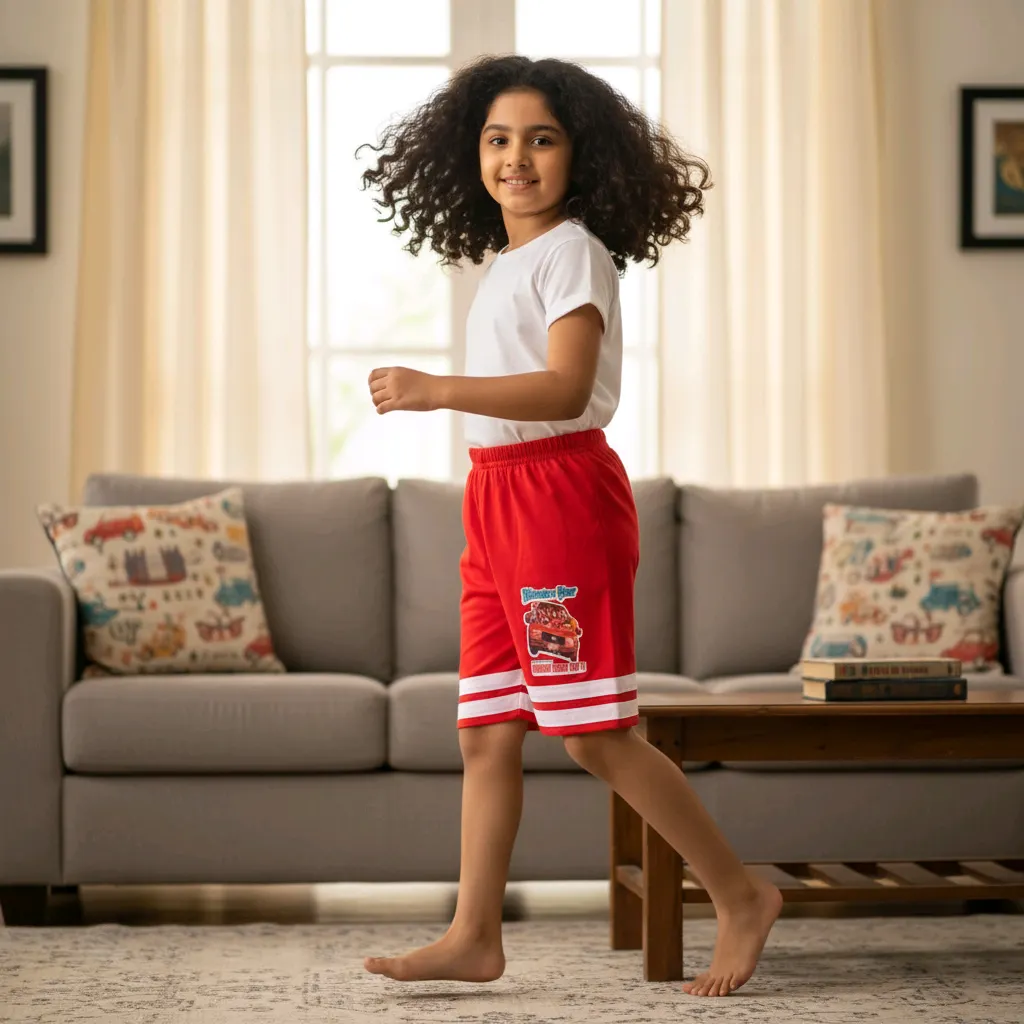 EMCO Kids Red Cartoon Shorts - Comfortable & Stylish