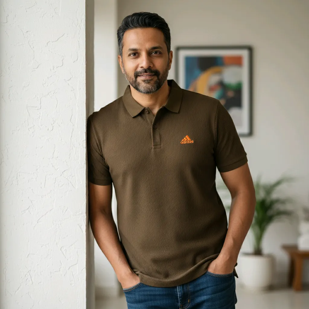 Men's Textured Polo T-Shirt